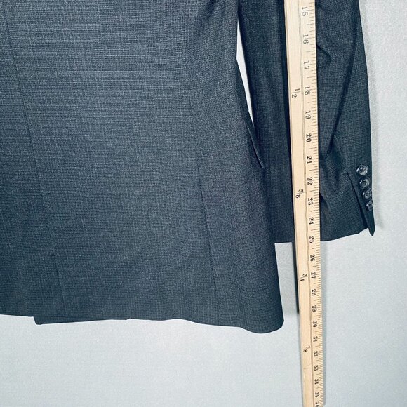 Vintage Tom James Blazer Mens 40R Gray Wool Double Breasted Jacket Union - Picture 15 of 15